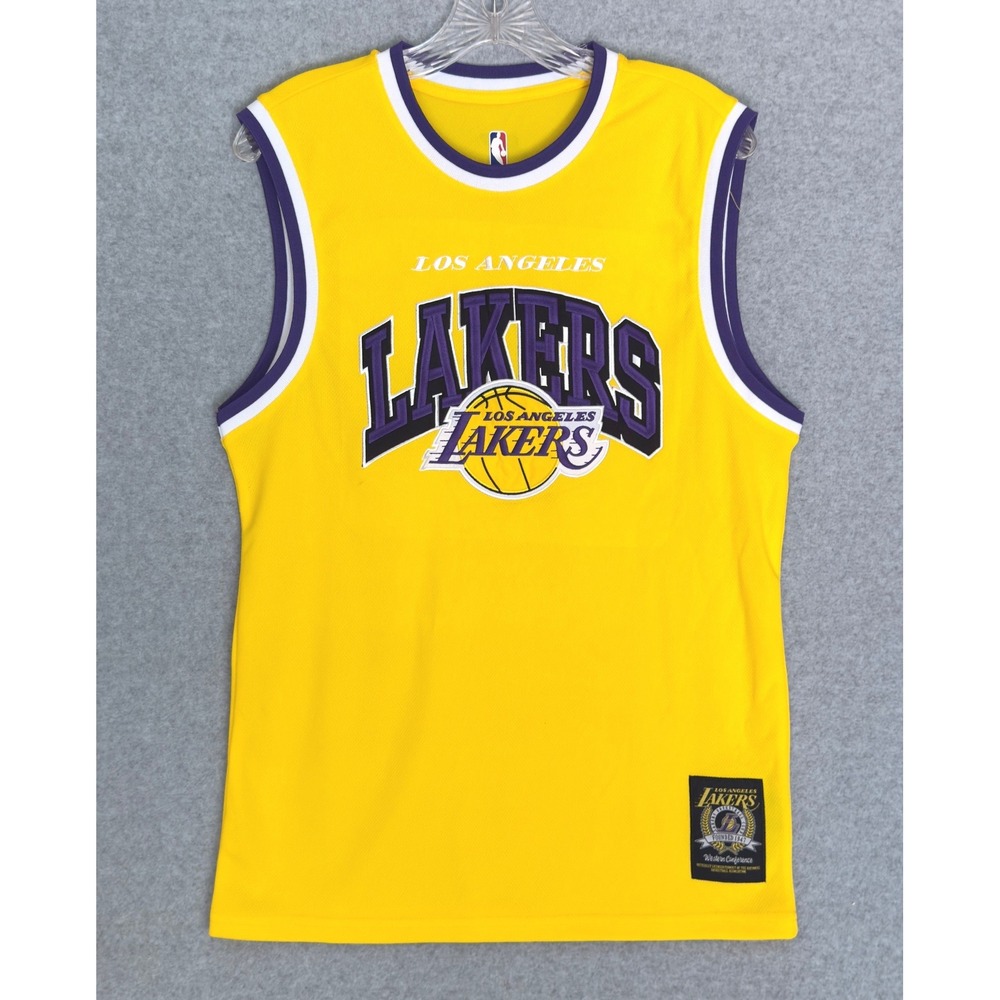 NEW! NBA Los Angeles Lakers Basketball Jersey Mens Small Yellow Embroidered Mesh